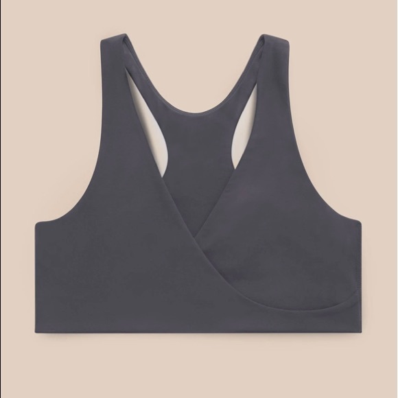 girlfriend collective Other - May Crossover Nursing Bra in Smoke